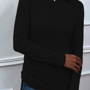 Women s Side Drawstring Versatile T-Shirt